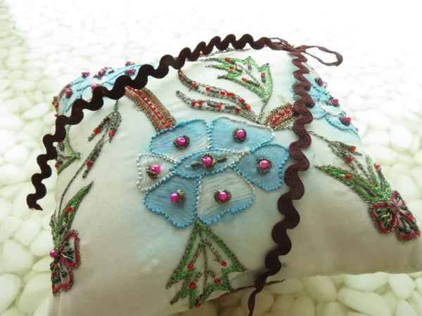 Beautifully detailed Embroidered Ring Bearer Pillow