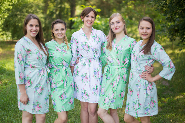 Mint & Turquoise Blue Wedding Colors Bridesmaids Robes