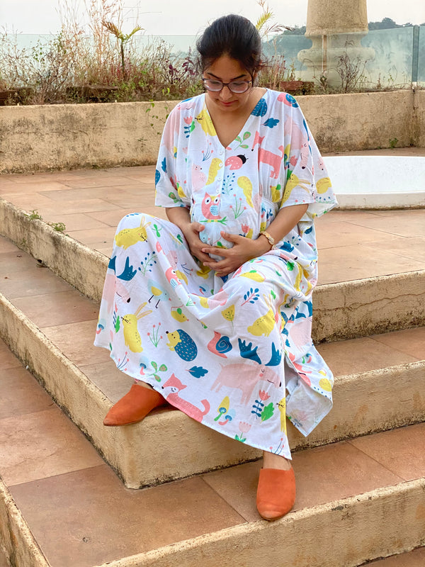 My Baby Zoo in White Maternity