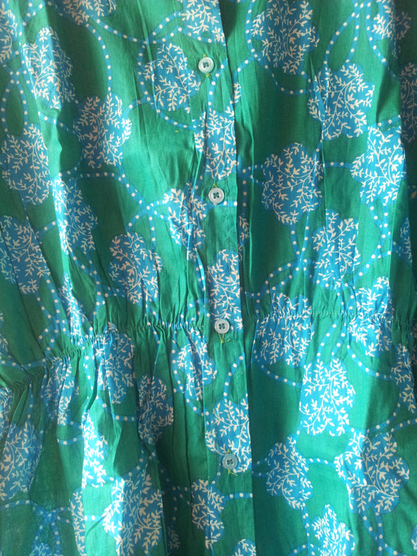 Teal Front Buttoned Maternity Shirt