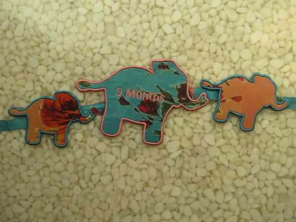 9 Months Cute Elephants Maternity Sash