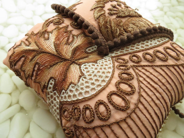 Beautifully detailed Embroidered Ring Bearer Pillow