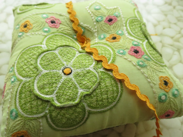 Beautifully detailed Embroidered Ring Bearer Pillow