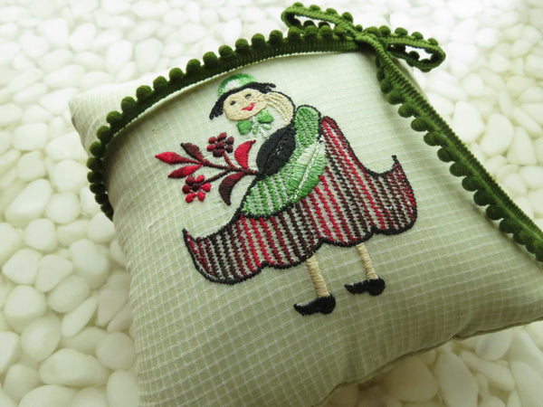 One of a kind embroidered Ring Bearer Pillow