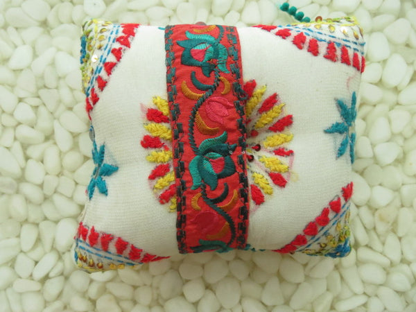 Beautifully detailed Embroidered Ring Bearer Pillow