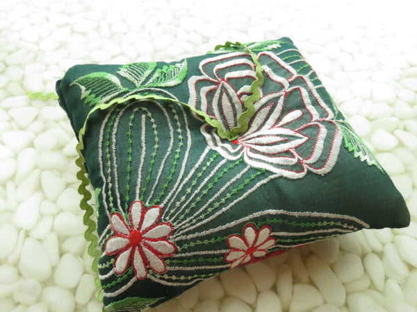 One of a kind embroidered Ring Bearer Pillow