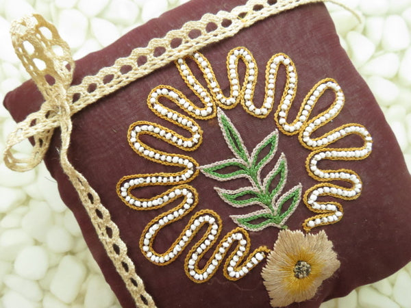 One of a kind embroidered Ring Bearer Pillow
