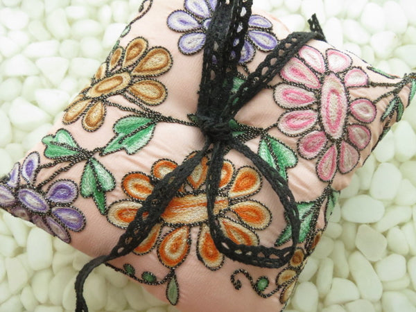 One of a kind embroidered Ring Bearer Pillow