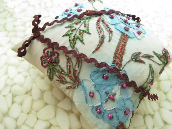 Beautifully detailed Embroidered Ring Bearer Pillow