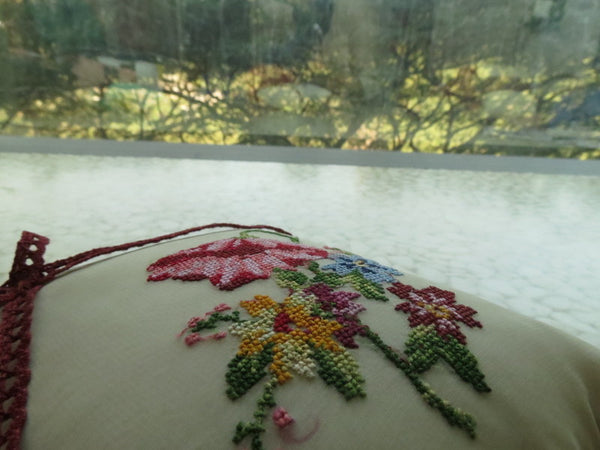 Beautifully detailed Embroidered Ring Bearer Pillow