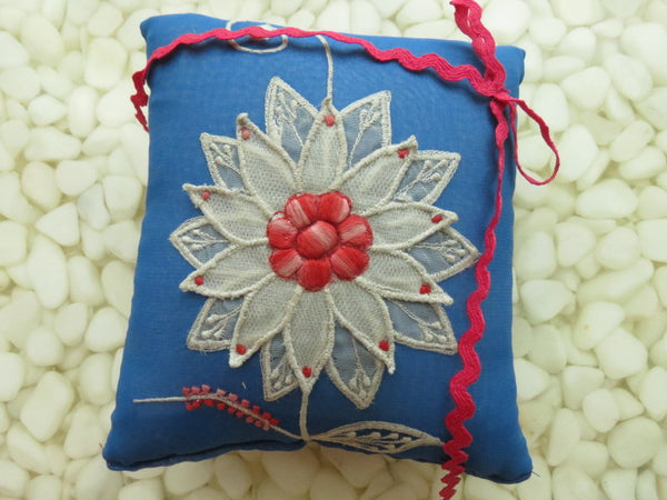 One of a kind embroidered Ring Bearer Pillow