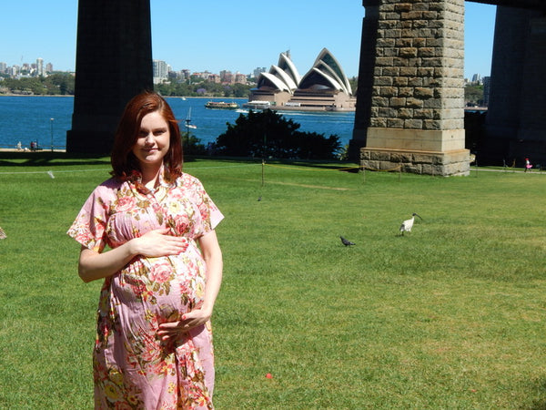 Pink Floral Front Buttoned Maternity Dress