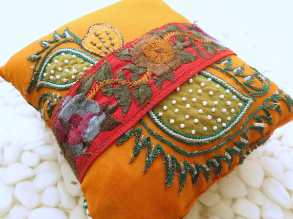 Beautifully detailed Embroidered Ring Bearer Pillow