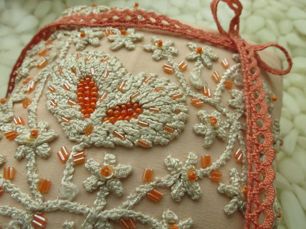 One of a kind embroidered Ring Bearer Pillow