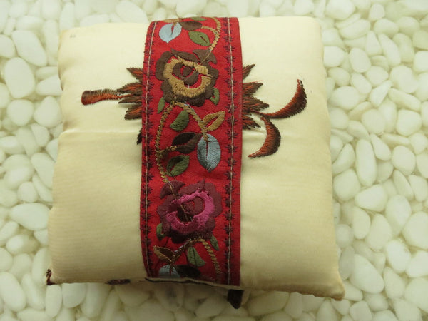 Beautifully detailed Embroidered Ring Bearer Pillow