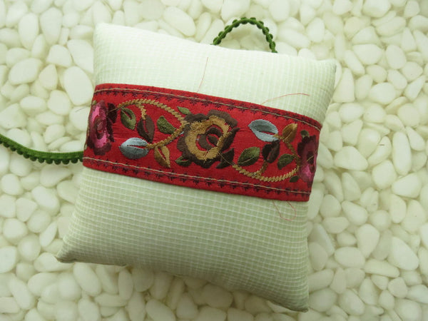 One of a kind embroidered Ring Bearer Pillow