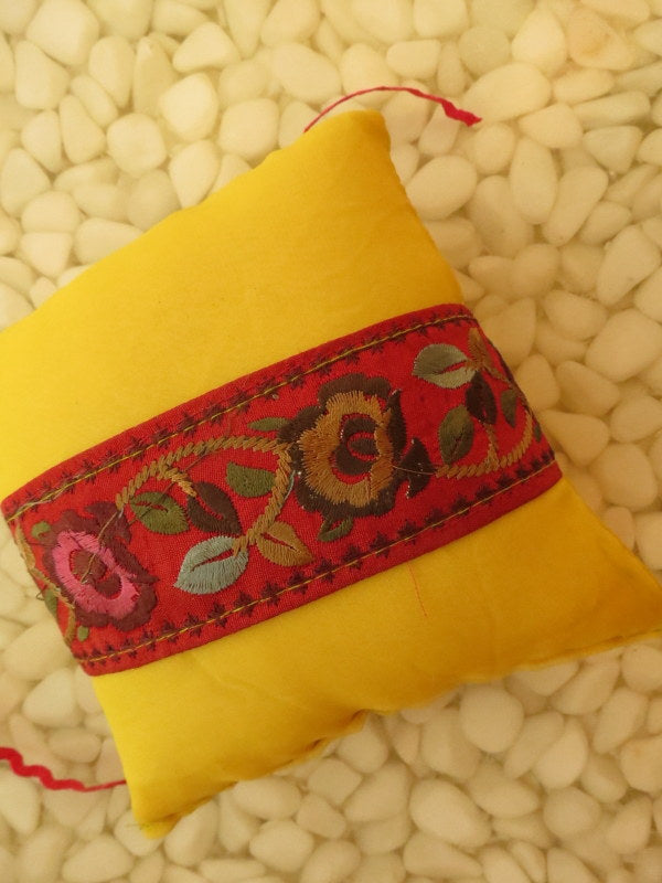 One of a kind embroidered Ring Bearer Pillow