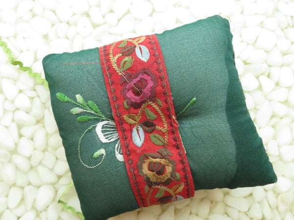 One of a kind embroidered Ring Bearer Pillow