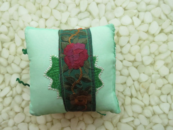 Beautifully detailed Embroidered Ring Bearer Pillow
