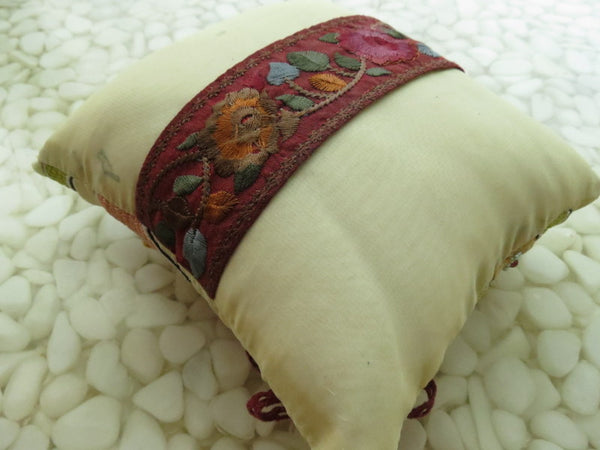 One of a kind embroidered Ring Bearer Pillow