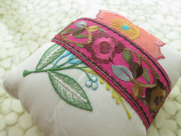 One of a kind embroidered Ring Bearer Pillow