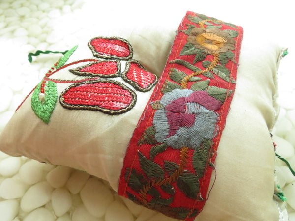 Beautifully detailed Embroidered Ring Bearer Pillow