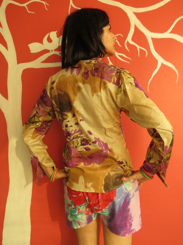 Purple Floral Shorts