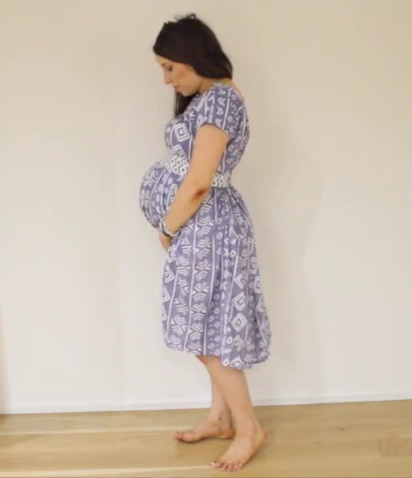 Aztec 50s style Maxi Maternity Dress