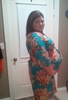 Maternity Hospital Gown Delivery Robe - Teal