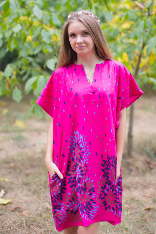 Magenta Sunshine Style Caftan in Abstract Floral Pattern|Magenta Sunshine Style Caftan in Abstract Floral Pattern|Abstract Floral