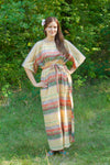 Yellow Mademoiselle Style Caftan in Abstract Geometric Pattern
