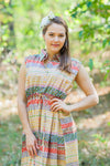 Yellow Cool Summer Style Caftan in Abstract Geometric Pattern
