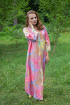 Coral Simply Elegant Style Caftan in Batik Watercolor Pattern