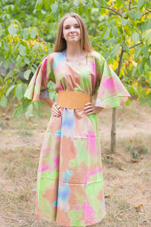 Mint Beauty, Belt and Beyond Style Caftan in Batik Watercolor