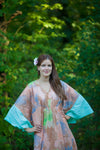 Peach Ballerina Style Caftan in Batik Watercolor