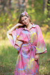 Raspberry Oriental Delight Style Caftan in Batik Watercolor Pattern