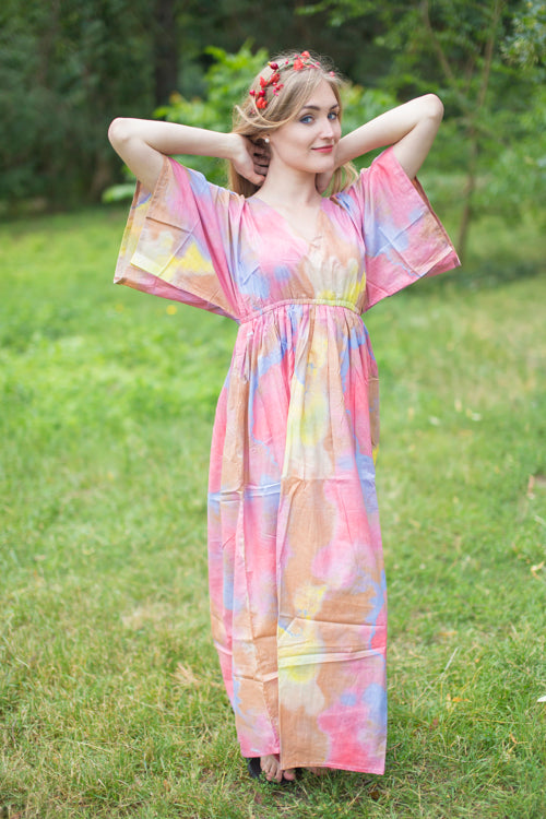 Raspberry I Wanna Fly Style Caftan in Batik Watercolor Pattern