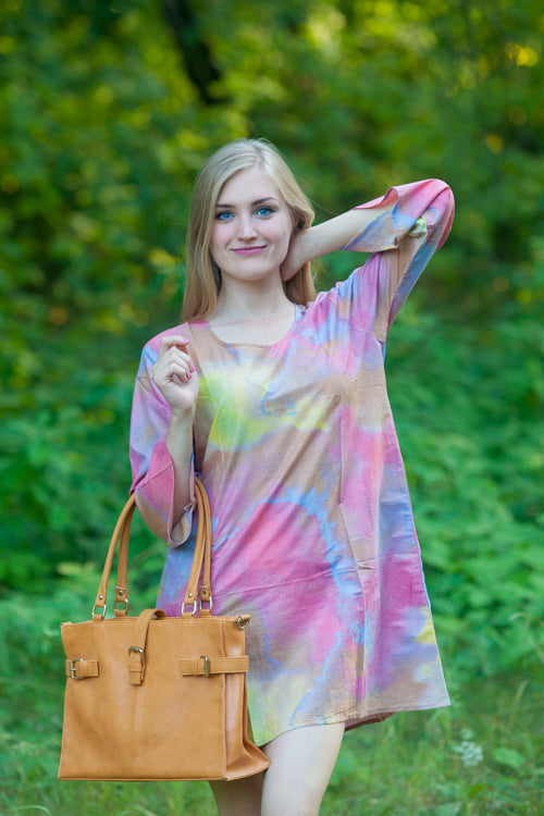 Raspberry Sun and Sand Style Caftan in Batik Watercolor Pattern