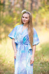 White Blue The Drop-Waist Style Caftan in Batik Watercolor Pattern