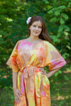Yellow Mademoiselle Style Caftan in Batik Watercolor Pattern