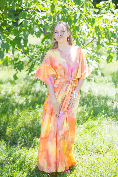 Yellow Best of both the worlds Style Caftan in Batik Watercolor Pattern