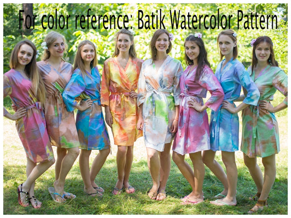 Coral Simply Elegant Style Caftan in Batik Watercolor Pattern