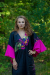 Black Ballerina Style Caftan in Big Butterfly