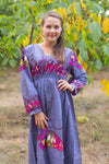 Gray Shape Me Pretty Style Caftan in Big Butterfly Pattern