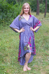 Gray High Low Wind Flow Style Caftan in Big Butterfly Pattern