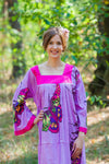 Lilac Fire Maiden Style Caftan in Big Butterfly Pattern