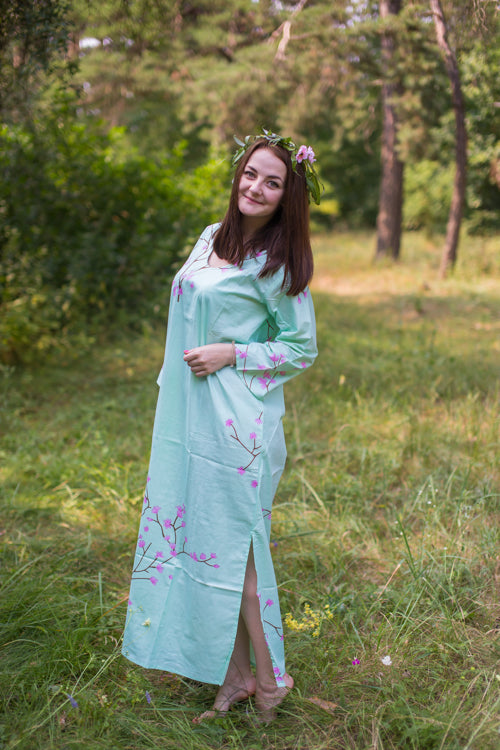 Mint The Unwind Style Caftan in Cherry Blossom Pattern