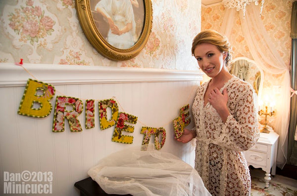 Unlined Ivory Mixed Pattern Lace Robe