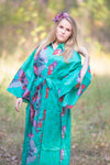 Aqua Oriental Delight Style Caftan in Butterfly Baby Pattern