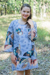 Gray Bella Tunic Style Caftan in Butterfly Baby Pattern